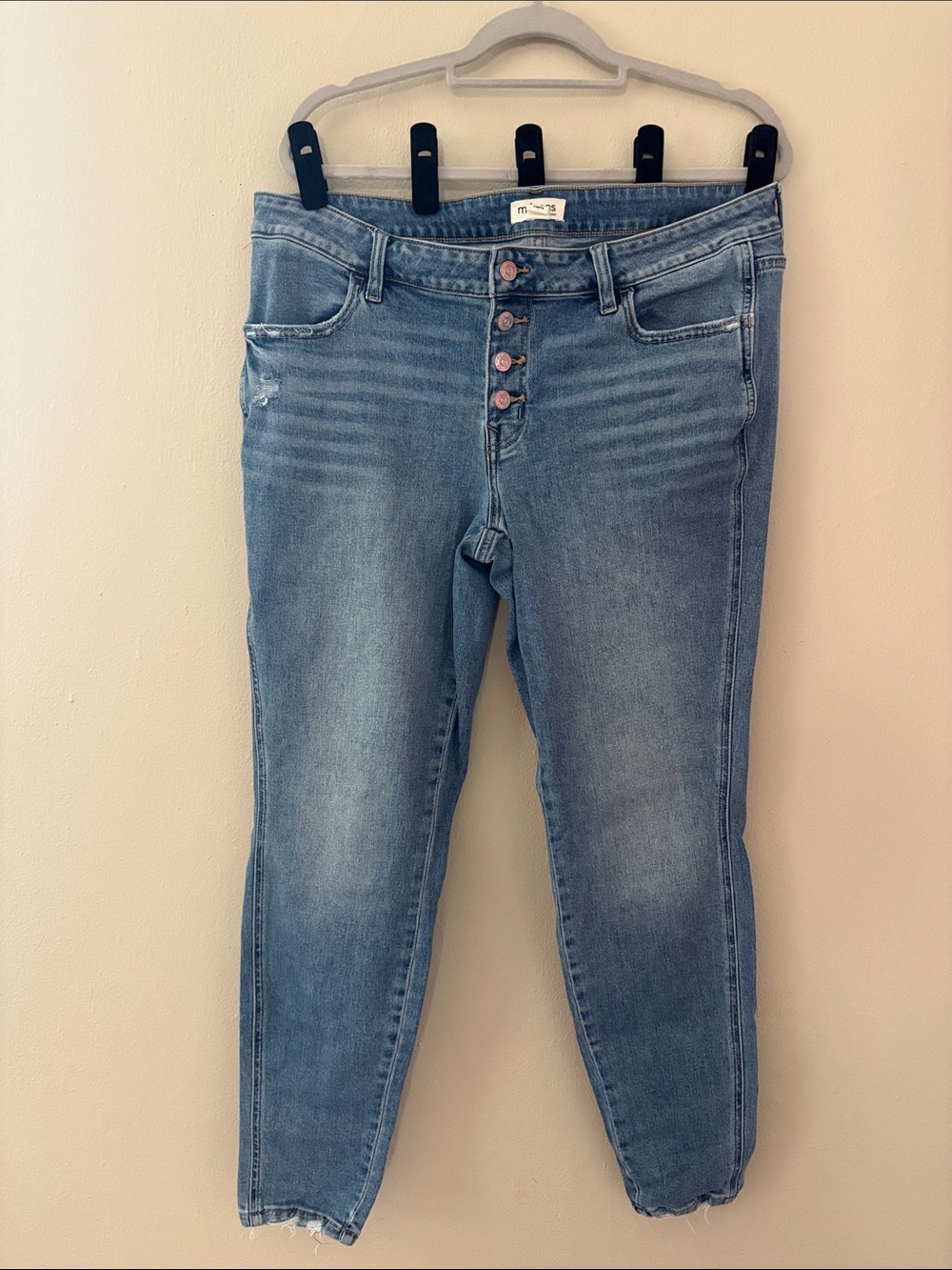 Maurices Light Blue Boyfriend Jeans with Button-Fly